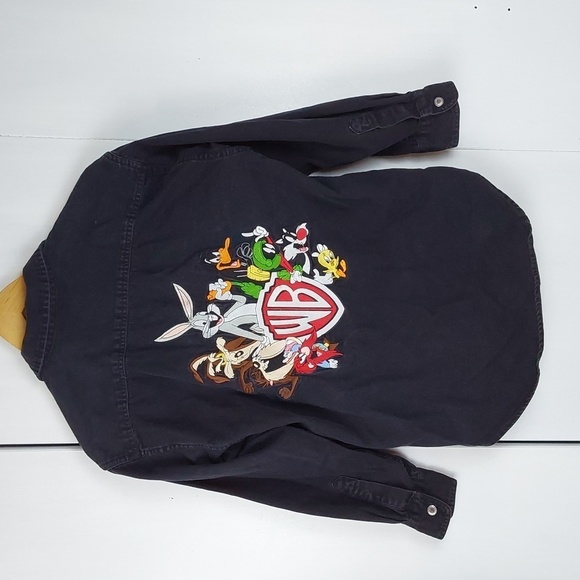Looney Tunes / Warner Bro. Black Denim Bugs Bunny  Shirt Jacket Vintage Sz.XS - Picture 7 of 8